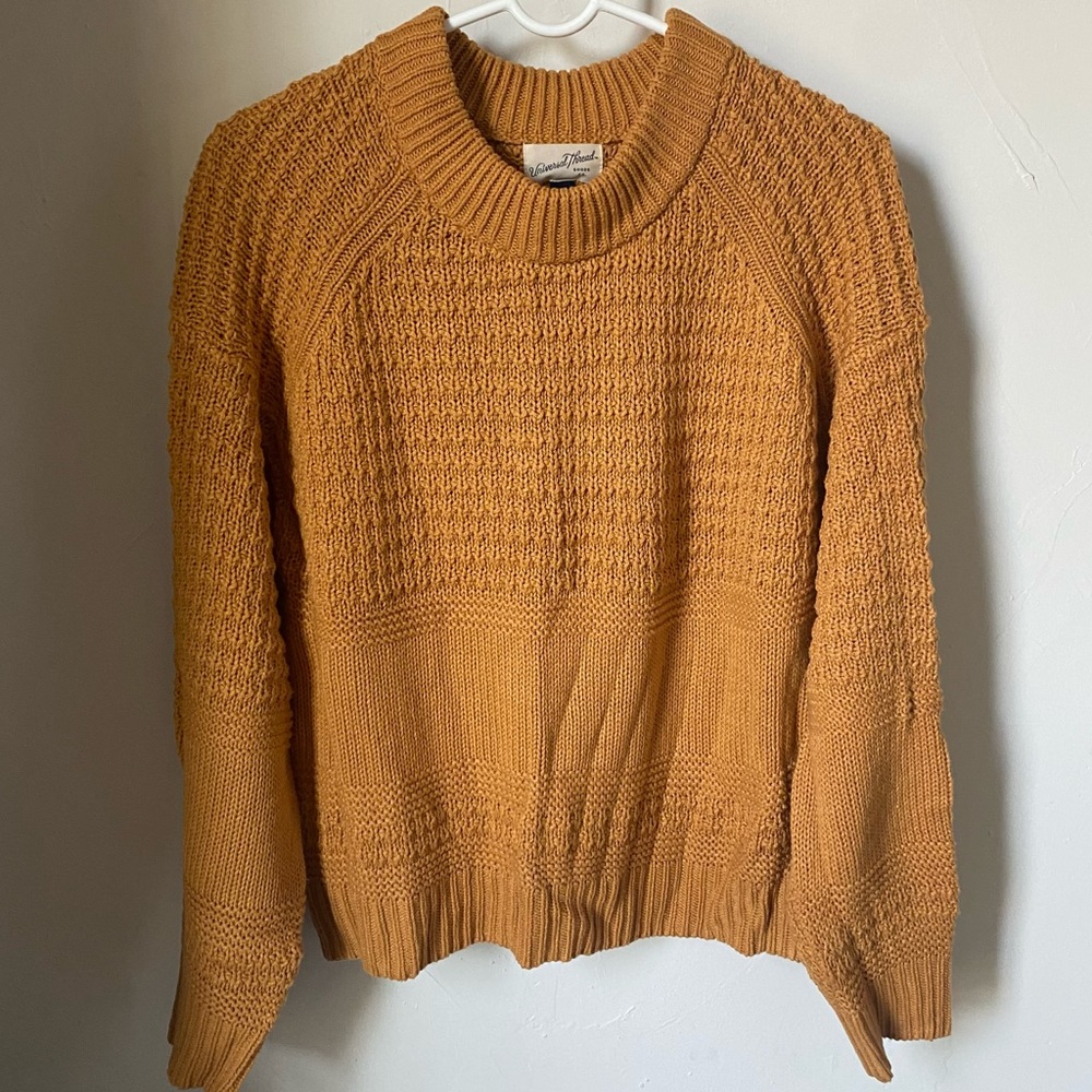 Yellow chunky knit sweater